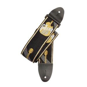 Gibson ASGG900 Woven 2 inch with Gibson Logo Gold Guitar Strap